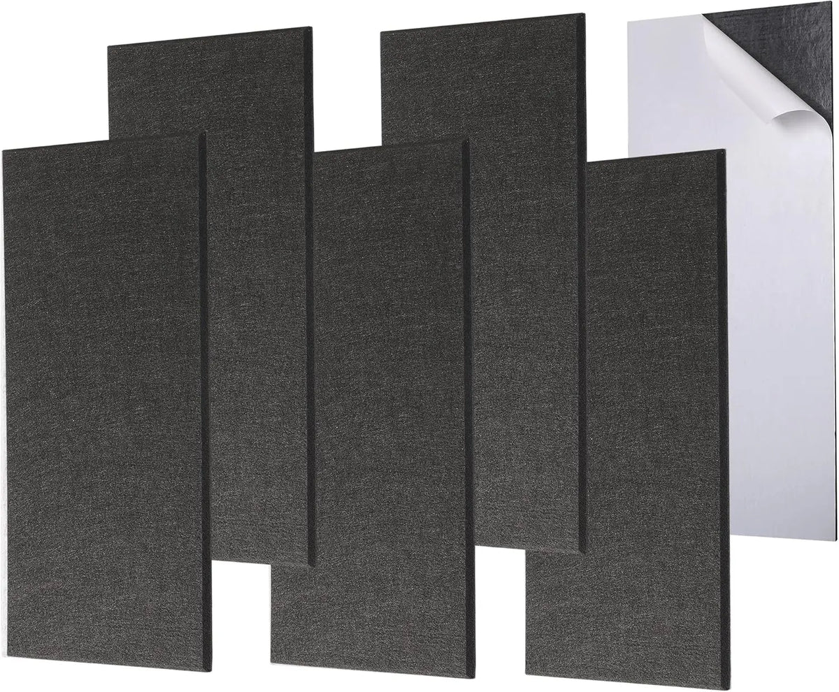 6PCS Large Soundproof Wall Panels Decoration Black Acoustic Panels High Density Sound-absorbing Panels Sound Noise Insulation Soundproofing Pads Felt Bulletin Cork Wall Tiles Boards For Walls Studio KTV Home Office Christmas