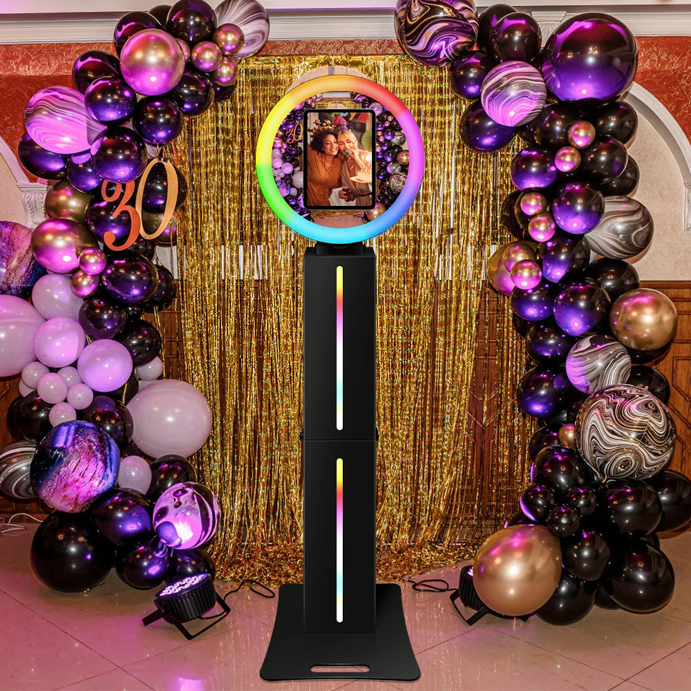 iPad Photo Booth Kit with Flight Case 10.5 11 12.9 13 inch iPad Pro Photobooth Black Selfie Kiosk Wedding Party