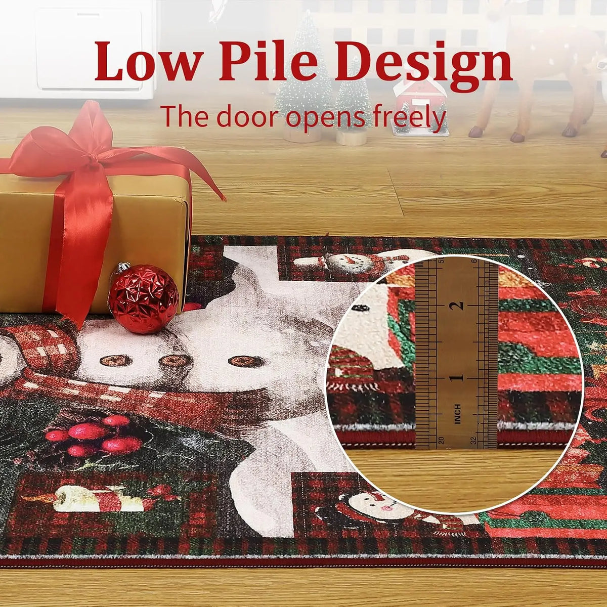 Garvee Christmas Snowman Runner Mat Non Slip Area Rug Christmas Decorations Rugs Balcony Carpet Home Decor Sofa Floor Mat for Hallway
