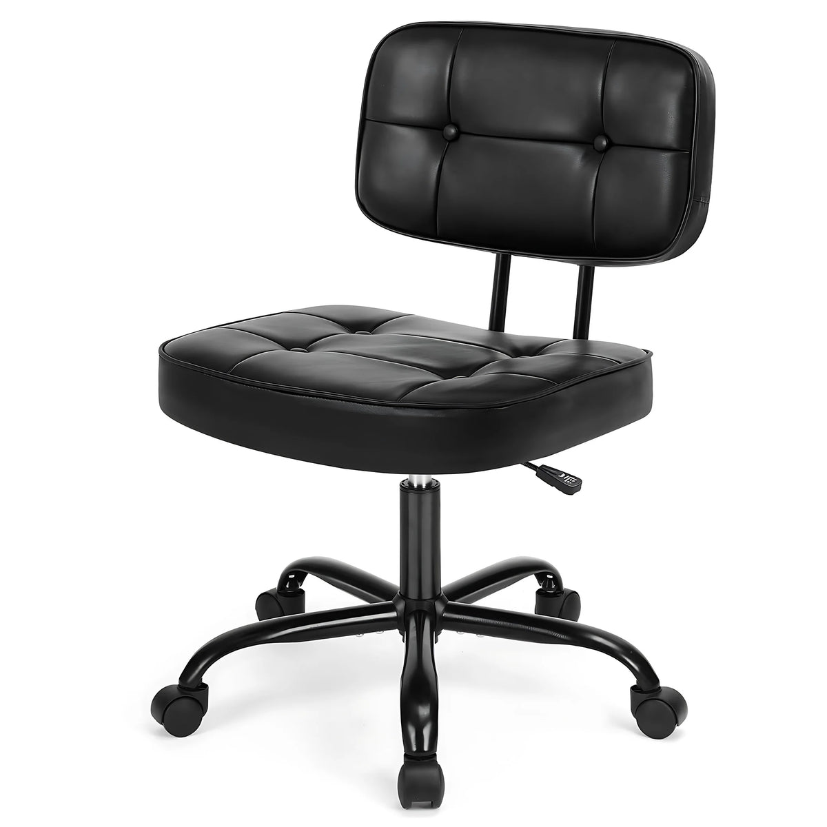 JHK Armless PU Leather Ergonomic Office Chair with Lumbar Support Rolling Swivel Adjustable Height Home Office Desk Chair