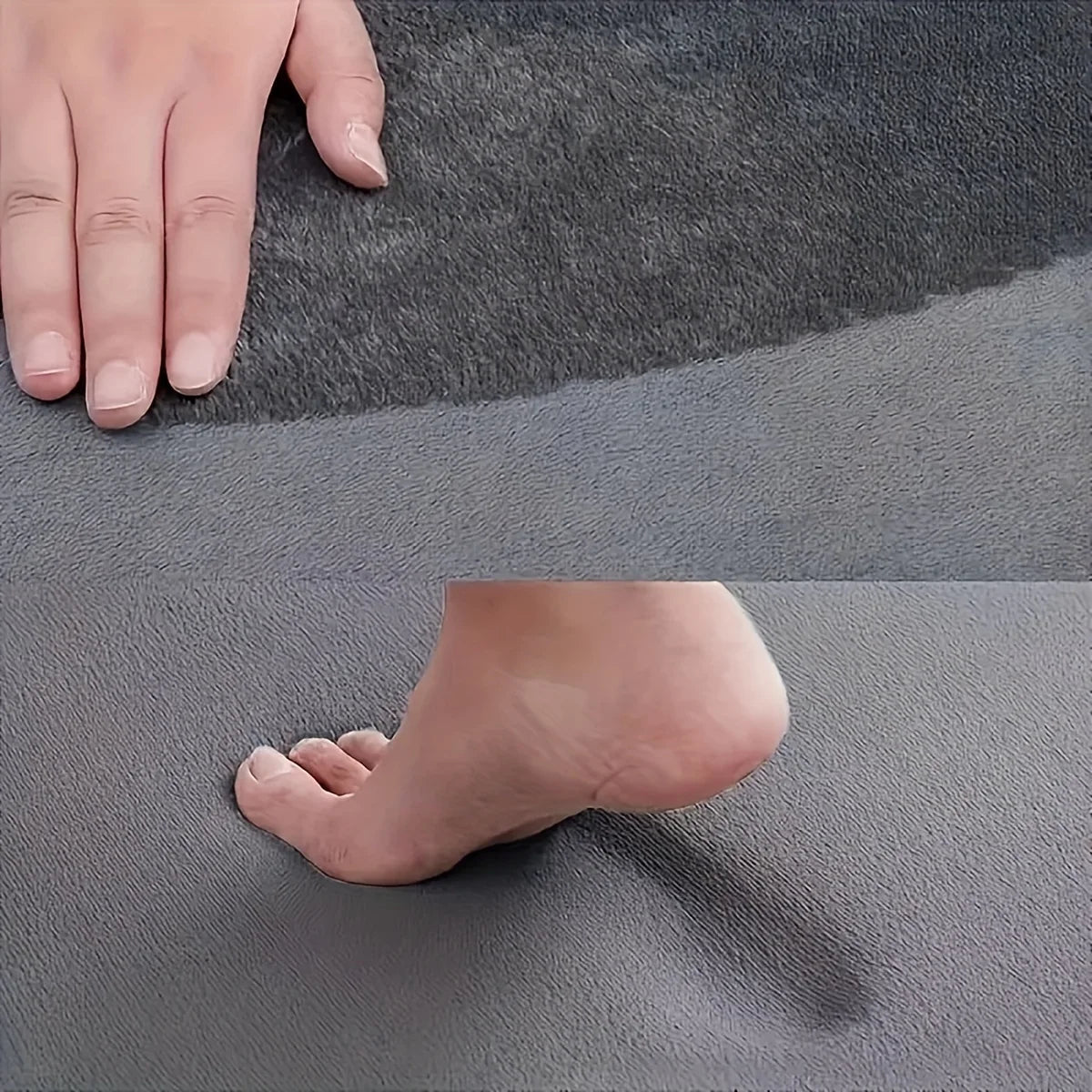 Square Kitchen Mat Soft Plush Flannel Rug Water Absorbent Non Slip Floor Carpet for Bathroom