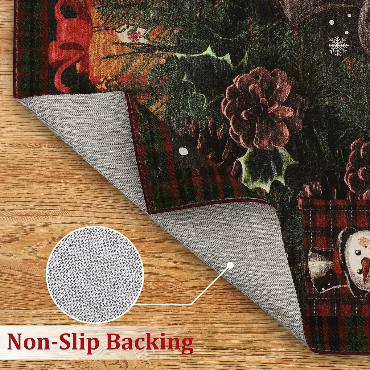 Garvee Christmas Snowman Runner Mat Non Slip Area Rug Christmas Decorations Rugs Balcony Carpet Home Decor Sofa Floor Mat for Hallway