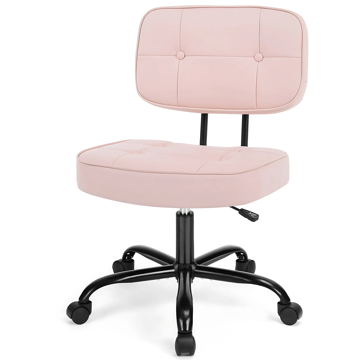 JHK Armless PU Leather Ergonomic Office Chair with Lumbar Support Rolling Swivel Adjustable Height Home Office Desk Chair