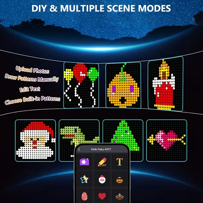 LED Pixel Curtain Lights APP Controlled DIY Custom Patterns Music Sync Function Remote Control for Wedding Party Halloween Decor