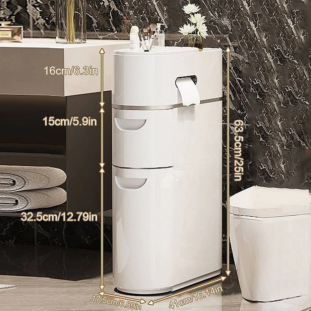 Tiers Narrow Storage Cabinet Waterproof Plastic Storage Cabinet Large Capacity Slim Bathroom Storage Cabinet Bedroom Accessories