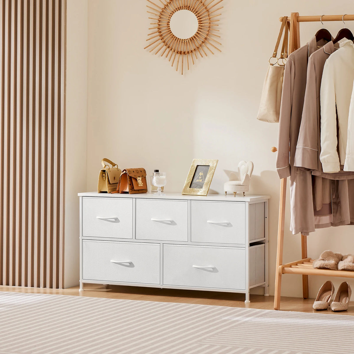 JHK Wardrobes For Bedroom With 5/7/10 White Lover Fabric Drawers Chest Wardrobe Closet For Storage Cabinet Bedroom Of Furniture