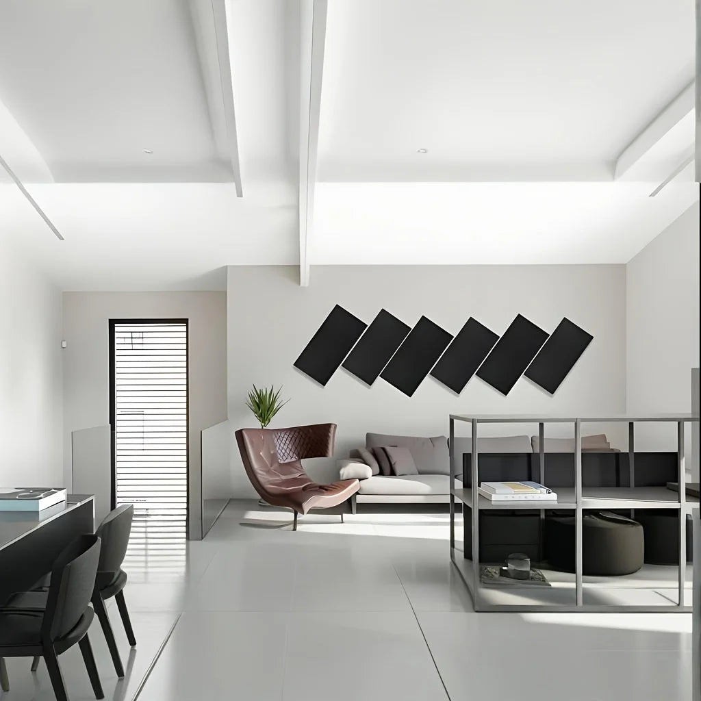 6PCS Large Soundproof Wall Panels Decoration Black Acoustic Panels High Density Sound-absorbing Panels Sound Noise Insulation Soundproofing Pads Felt Bulletin Cork Wall Tiles Boards For Walls Studio KTV Home Office Christmas