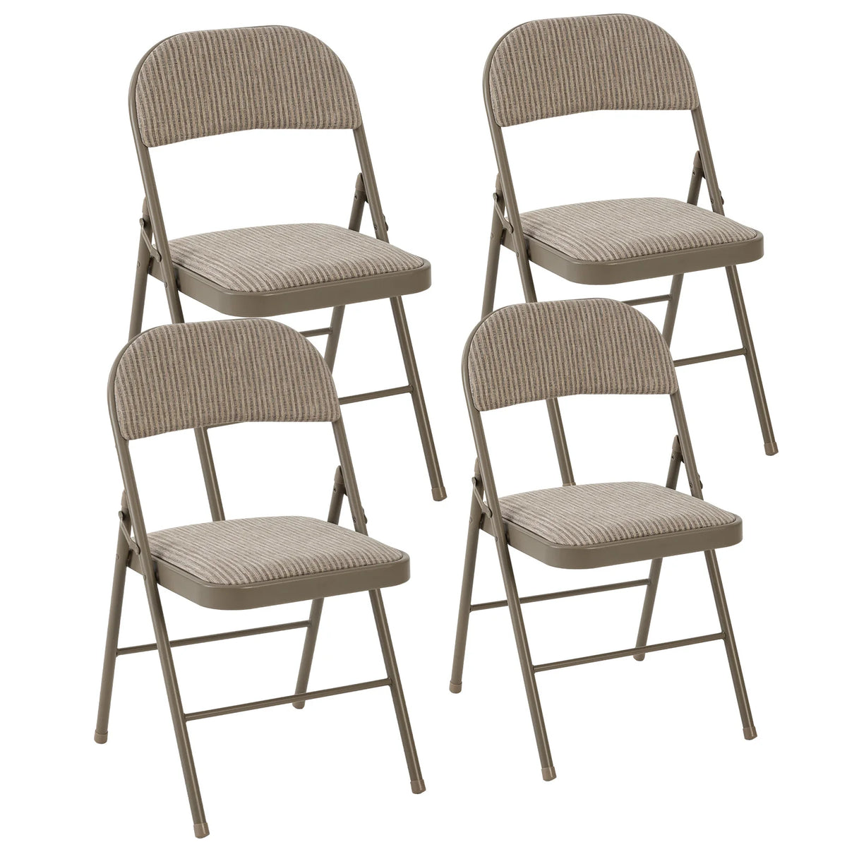 MCQ 4 Pack Foldable Fabric Padded Cushion Office Chair Ergonomic Metal Frame Soft Cushion Lumbar Support Heavy Capacity 330LB For Home Office