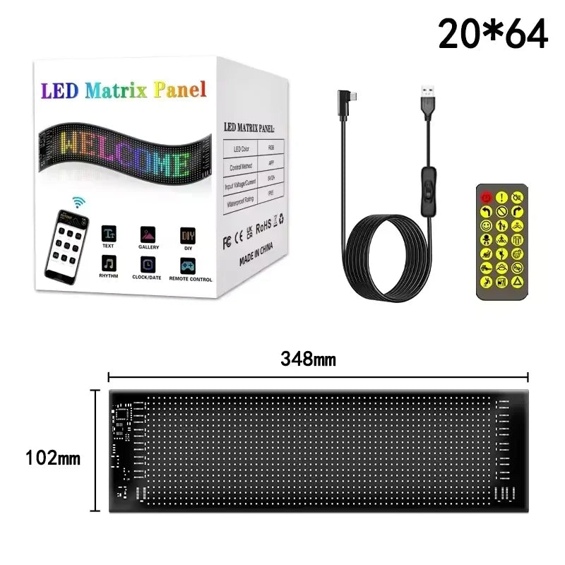 Car Devil Eyes Light Led Soft Screen DIY Colorful Car Windshield Dynamic LED Smart Phone App Control Flexible Matrix Screen