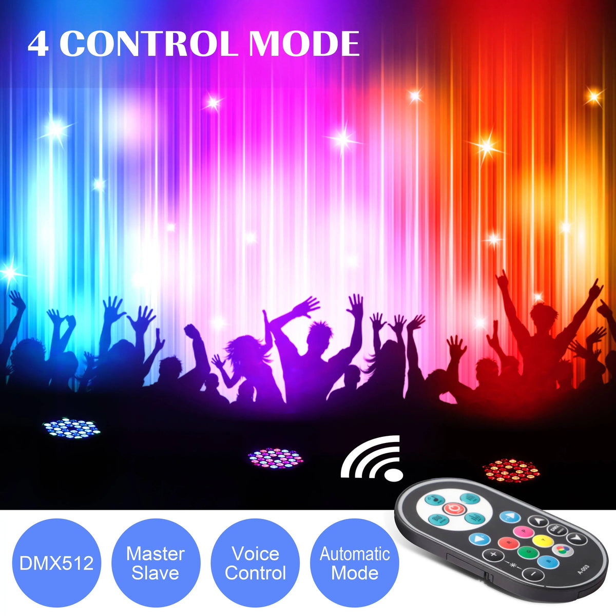 U'King 2PCS Party Light Par Light 36 LEDs RGB DMX Stage Effect Lighting Stage Flat Par Lighting DJ Lights Disco Lights Wedding