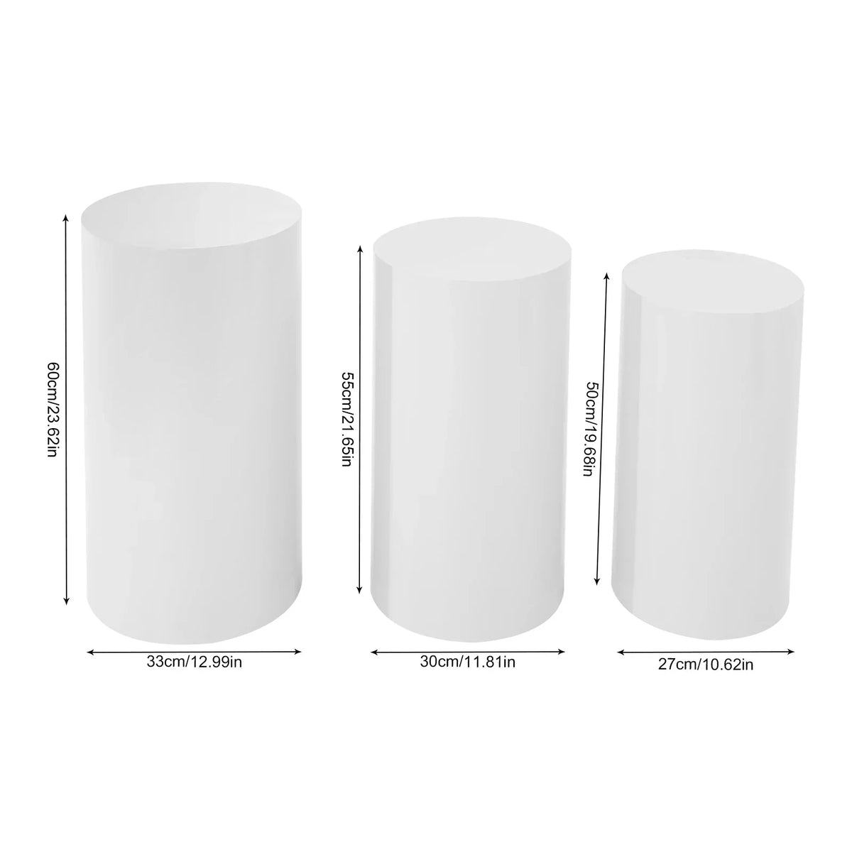 3Pcs, Cylinder Pedestal Stands Display Cake Flower Pedestal Stand Plinth Pillars for Birthday Wedding Party Outdoor Indoor Decor