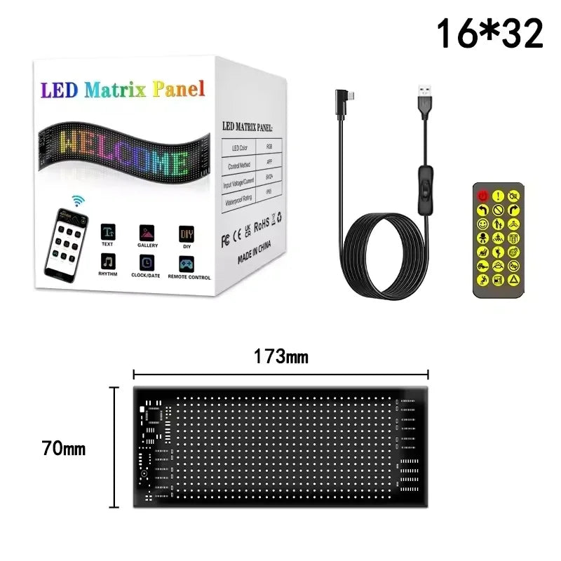 Car Devil Eyes Light Led Soft Screen DIY Colorful Car Windshield Dynamic LED Smart Phone App Control Flexible Matrix Screen