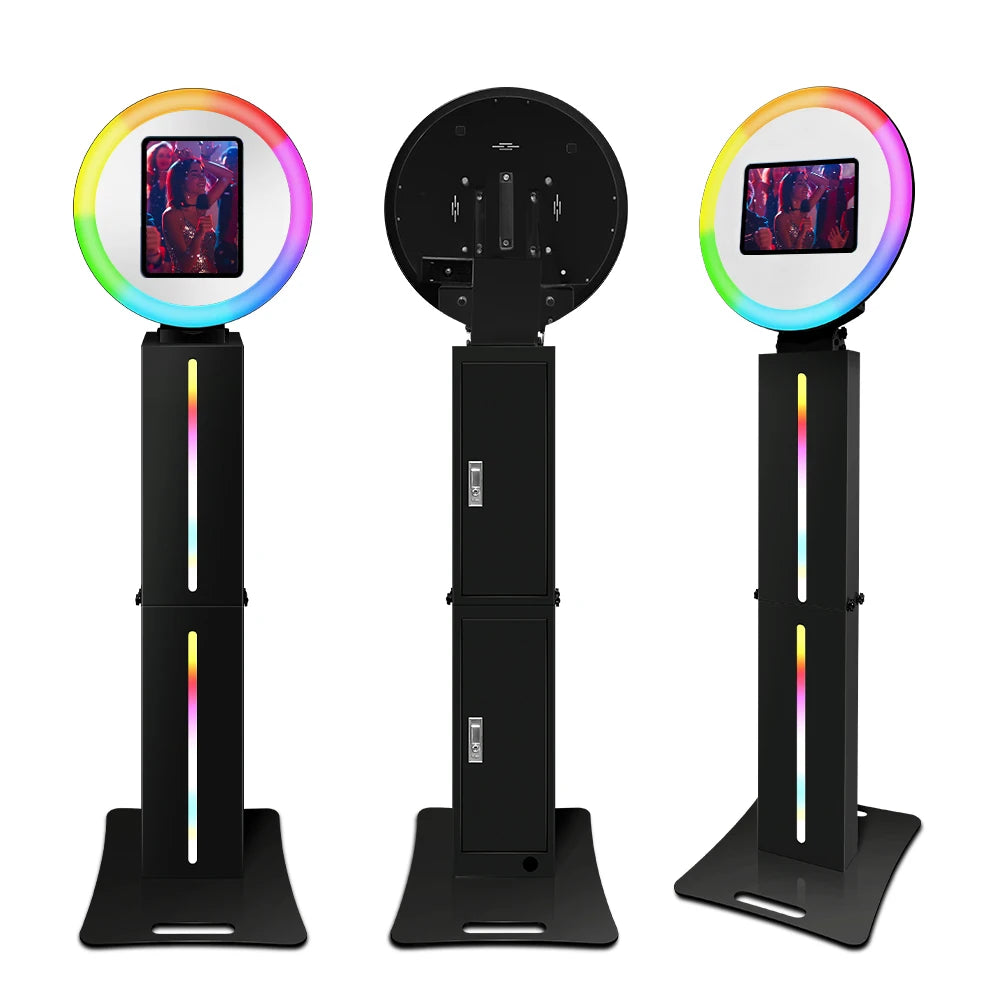iPad Photo Booth Kit with Flight Case 10.5 11 12.9 13 inch iPad Pro Photobooth Black Selfie Kiosk Wedding Party