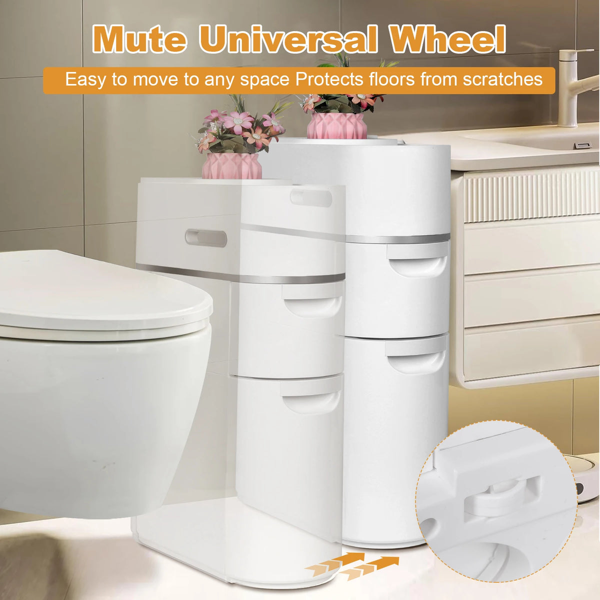 Tiers Narrow Storage Cabinet Waterproof Plastic Storage Cabinet Large Capacity Slim Bathroom Storage Cabinet Bedroom Accessories