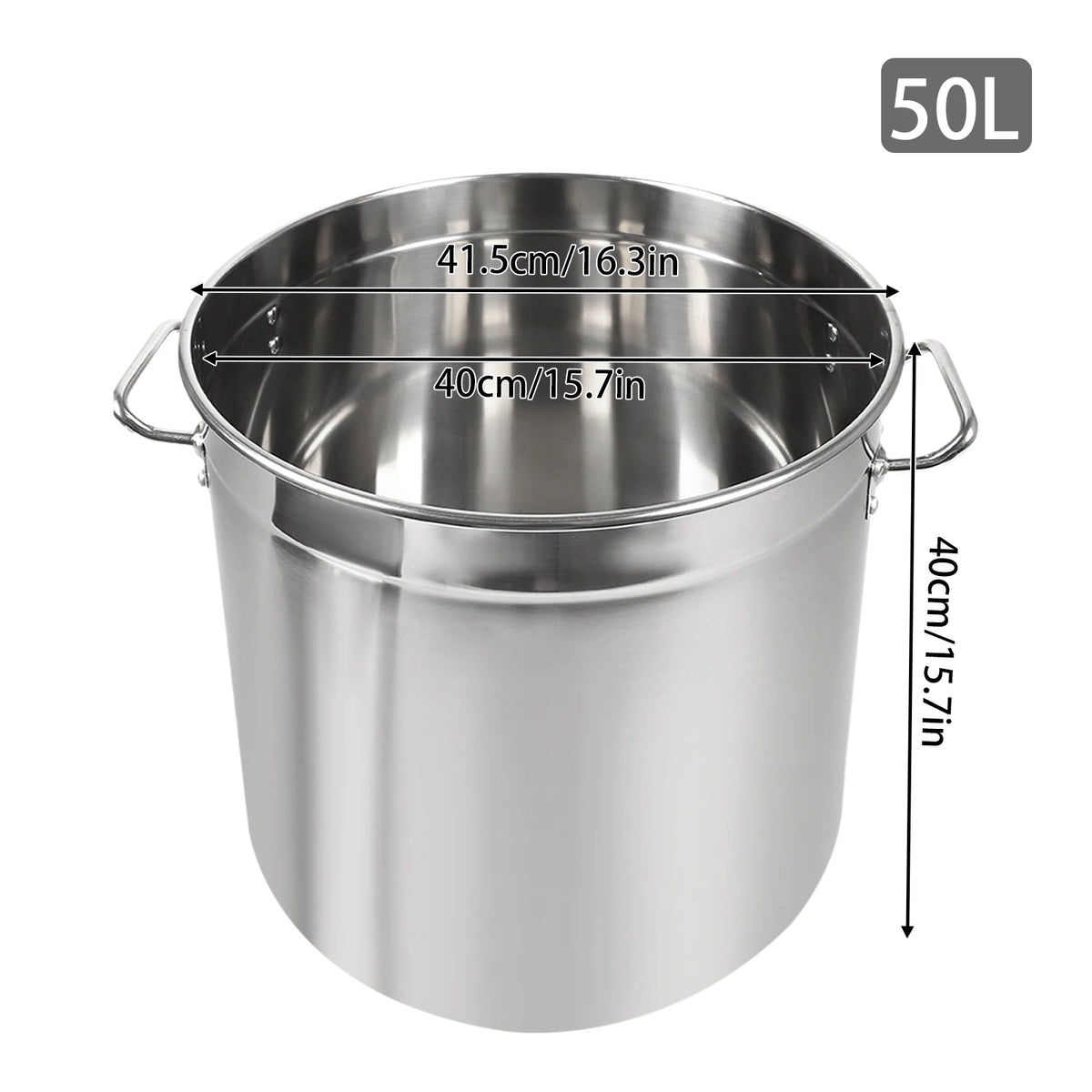 35/50/70L Soup Pot with Cover&Handles, Multi-functional Stainless Steel Stock Pot for Storing Liquid/solid Items