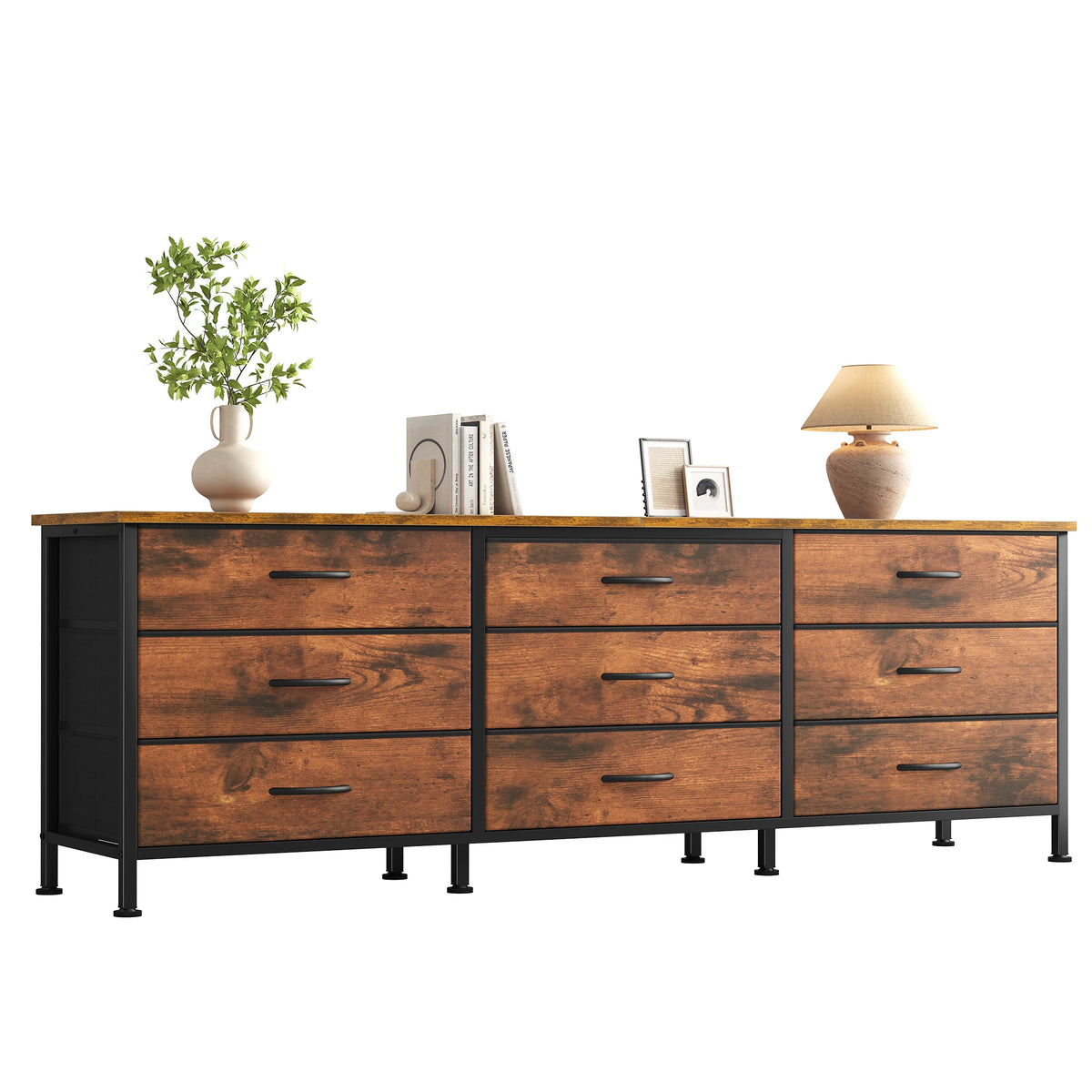MCQ Large Capacity 9 Drawers Fabric Cabinet Entertainment Center Up 55 IN to 75 IN TV Stand Storage Tables Display Of Furniture