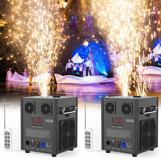 U'King 700W Cold Spark Machine Black DMX Stage Showing Machine Indoor/Outdoor Top Spraying Electronic Flower Spraying Machine