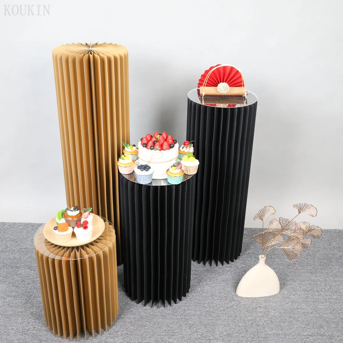 Party Round Pedestal Stands for Dessert Display Roman Column Vases Wedding Baby Shower Centerpieces Simple Generous Design