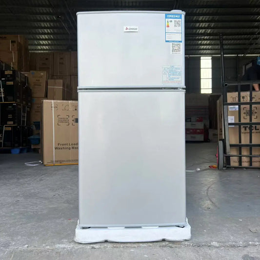 98L Double Door Fridge Mini Bar for Hotel Rooms Household Kitchen Appliances Direct Cooling Top Freezer Small Refrigerator