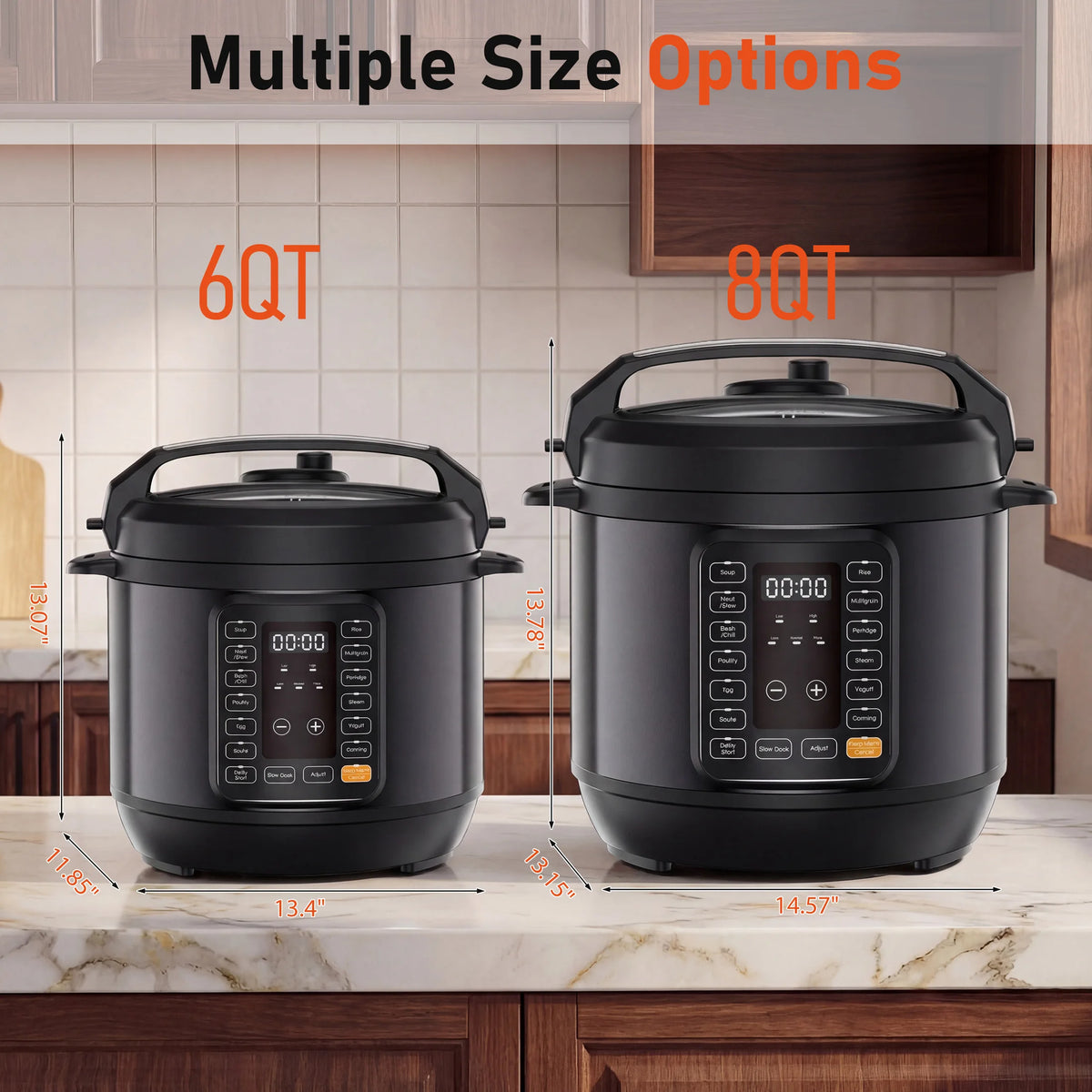 JHK 16-in-1 Electric Pressure Cooker 6-8QT Multi Cooker 12 Preset Ceramic Pot Slow Cook Rice Steamer Soup Yogurt Maker Recipe Book