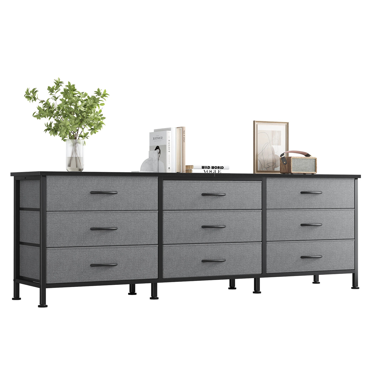 MCQ Large Capacity 9 Drawers Fabric Cabinet Entertainment Center Up 55 IN to 75 IN TV Stand Storage Tables Display Of Furniture