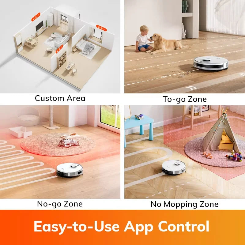 ILIFE V30 Robot Vacuum Cleaner, Laser Navigation, 10000Pa Suction, Up to 150min Runtime, APP Control, Customizable Cleaning