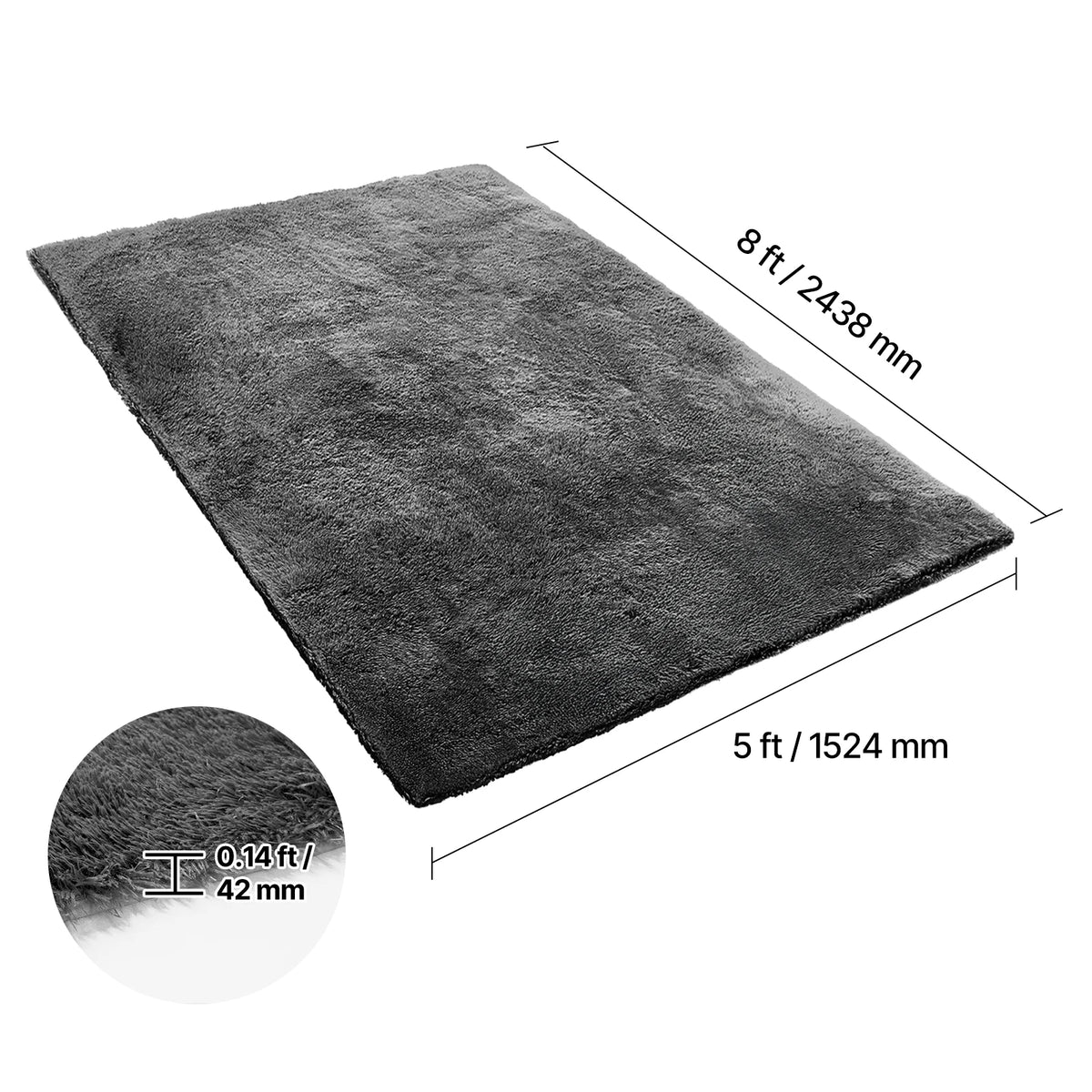 SucceBuy Indoor Plush Area Rugs 5 x 8/6 x 9 ft Soft Plush Carpet Furry Shag Area Rugs for Bedroom Modern Home Decor Aesthetic