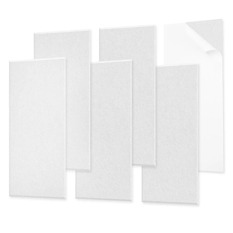 6PCS Large Soundproof Wall Panels Decoration Black Acoustic Panels High Density Sound-absorbing Panels Sound Noise Insulation Soundproofing Pads Felt Bulletin Cork Wall Tiles Boards For Walls Studio KTV Home Office Christmas