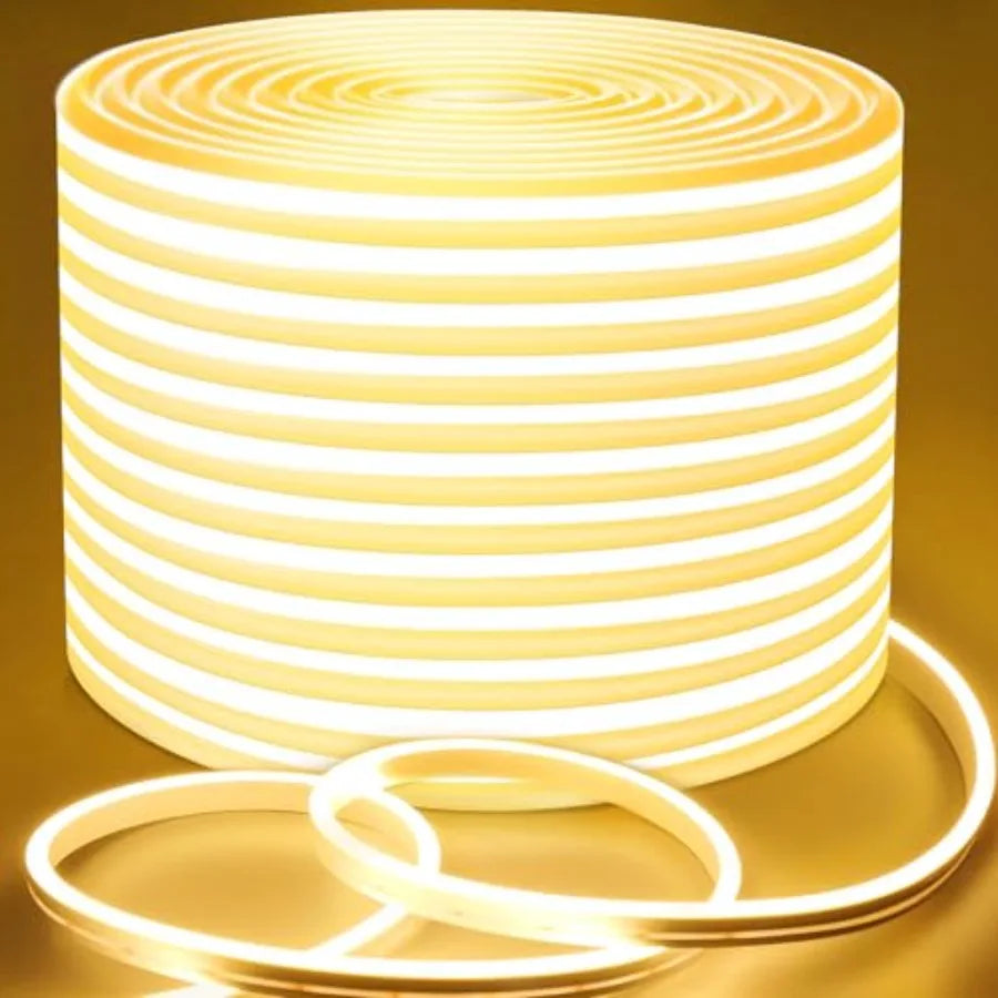 LED Neon Lights, Dimmable Led Rope Flex, 24V Waterproof LED Strip Lights, Silicone 3000K Neon Strip Lighting for Bedroom Indoor