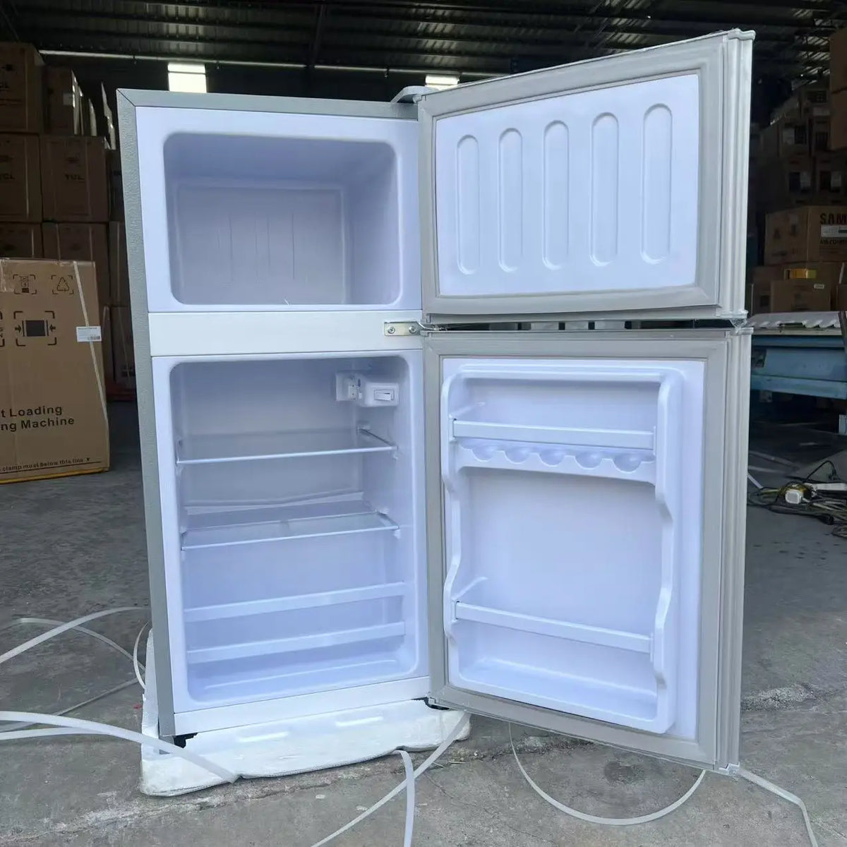 98L Double Door Fridge Mini Bar for Hotel Rooms Household Kitchen Appliances Direct Cooling Top Freezer Small Refrigerator