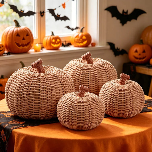 [Halloween Decoration]4 Pack Fall Home Decor Halloween, Fall Home Decor Pumpkin, Fall Decor Autumn Decor, Halloween Decorations Indoor Party, Pumpkins Decor Halloween Indoor, Halloween Holiday DIY Decorations