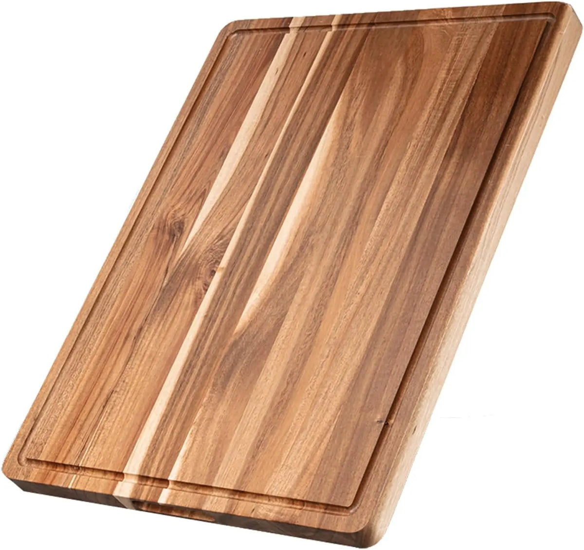 Acacia Wood Cutting Board, Chopping Board with Juice Groove Thick Solid Wood | Professional Butcher Block | Deep Juice Groove | Heavy Duty Construction