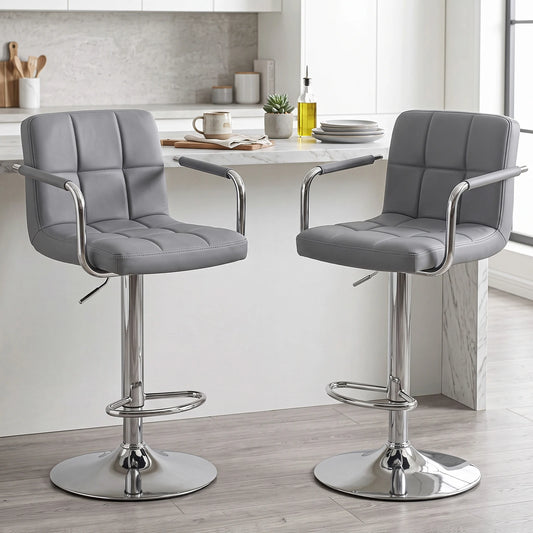 MCQ Ergonomic PU Leather Swivel Office Desk Chair with Arm Mid Back with Lumbar Support Height Adjustable 360° Swivel Computer Gaming Chair