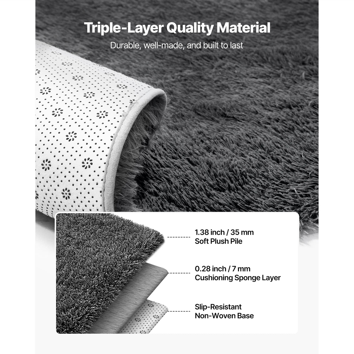 SucceBuy Indoor Plush Area Rugs 5 x 8/6 x 9 ft Soft Plush Carpet Furry Shag Area Rugs for Bedroom Modern Home Decor Aesthetic