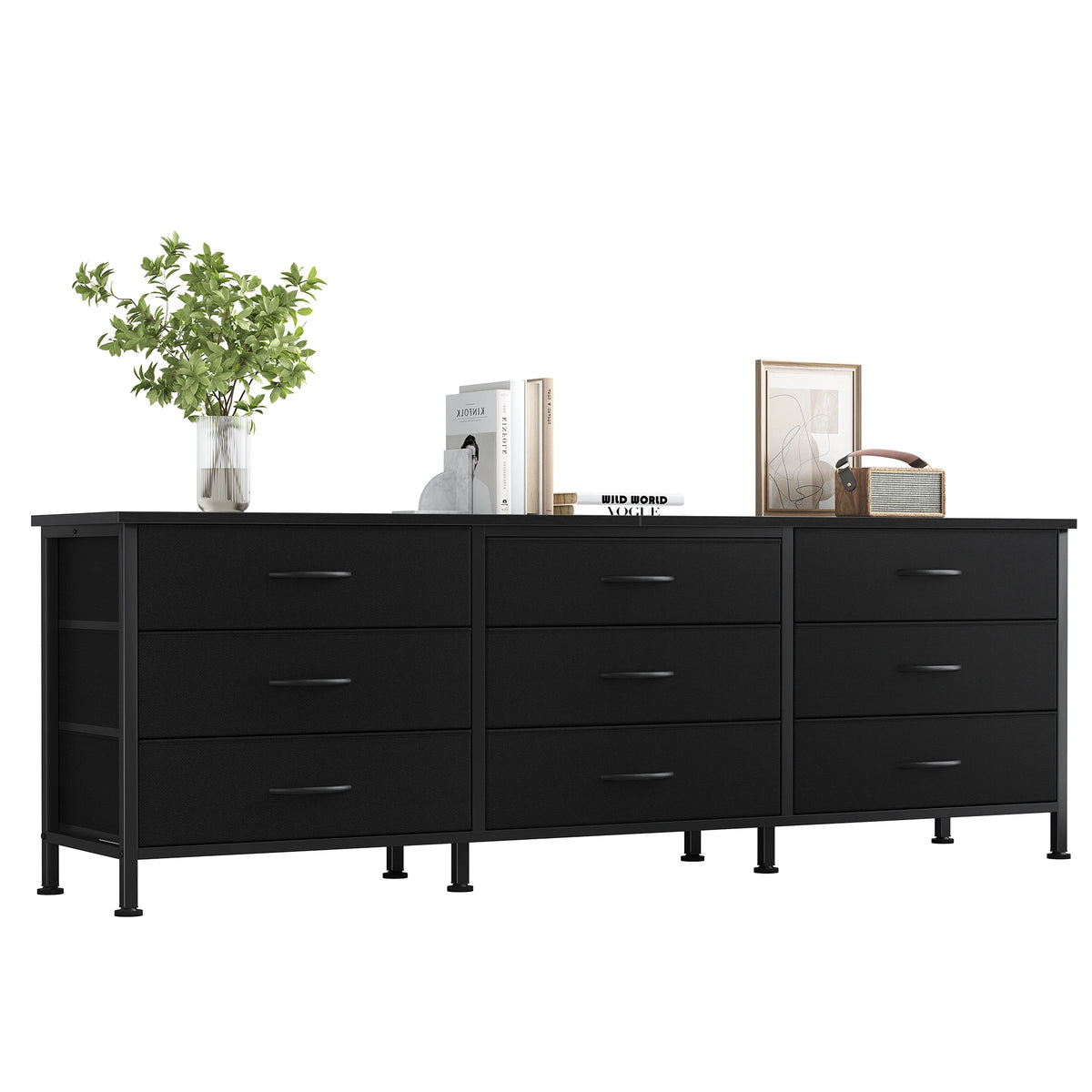 MCQ Large Capacity 9 Drawers Fabric Cabinet Entertainment Center Up 55 IN to 75 IN TV Stand Storage Tables Display Of Furniture